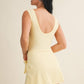 Sleeveless Wrap Tie Front Dress in Lemon