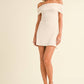 Taren Foldover Mini Ivory Dress with Lining
