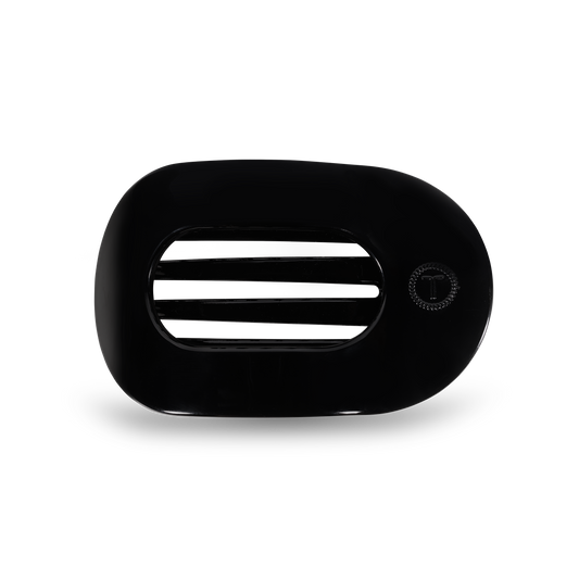 Round Flat Hair Clip Med. in Jet Black