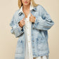 Adeline Boho Side Tie Oversized Denim Jacket