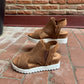 Amy Sandal Wedge in Tan