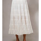 Aleah Tiered Cotton Blend A-Line Midi Skirt