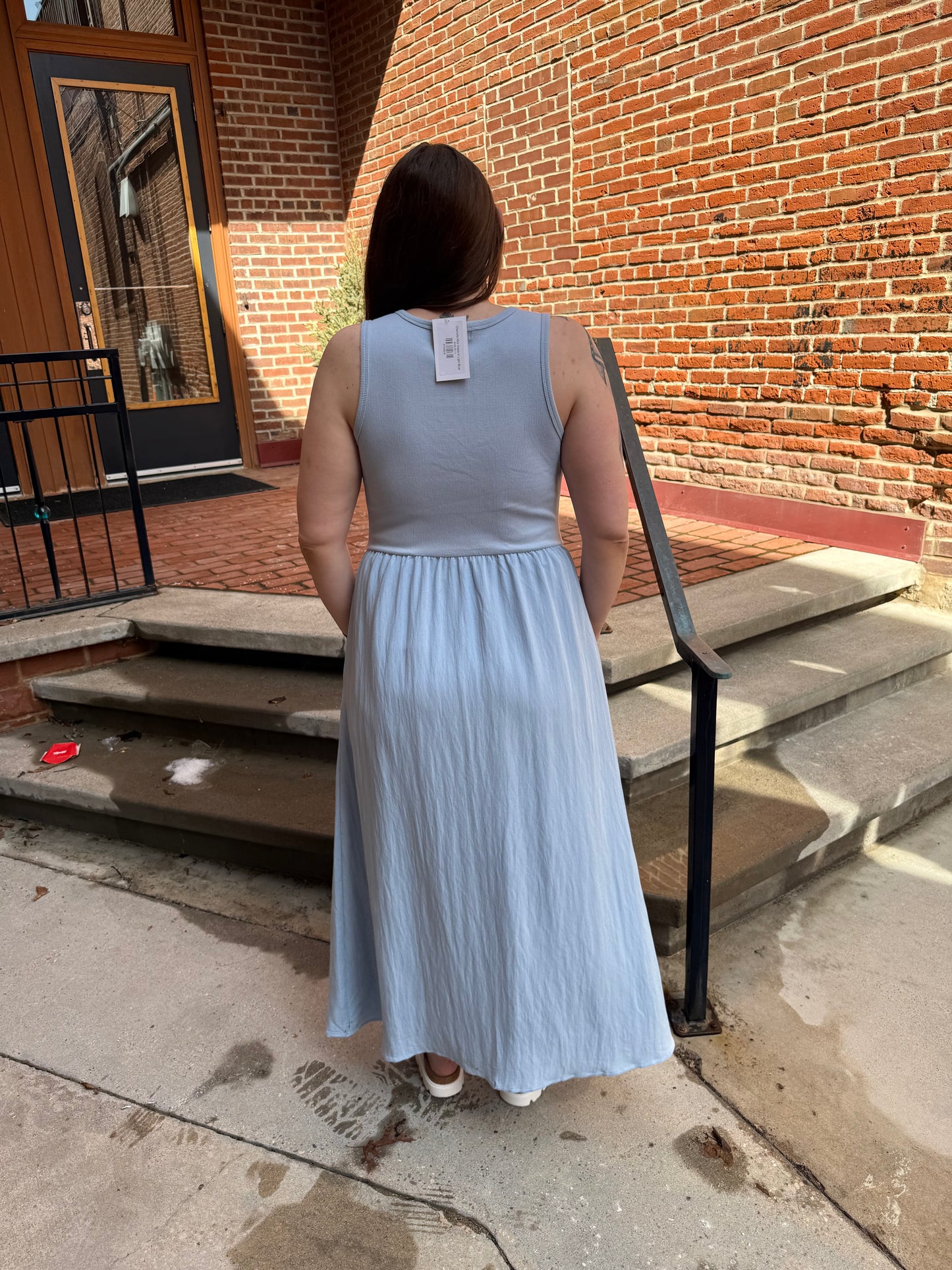 Charlotte Midi Dress in Light Blue
