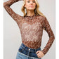 Paige Boots Stitch Throughout Mesh Mock Neck Fitted Top