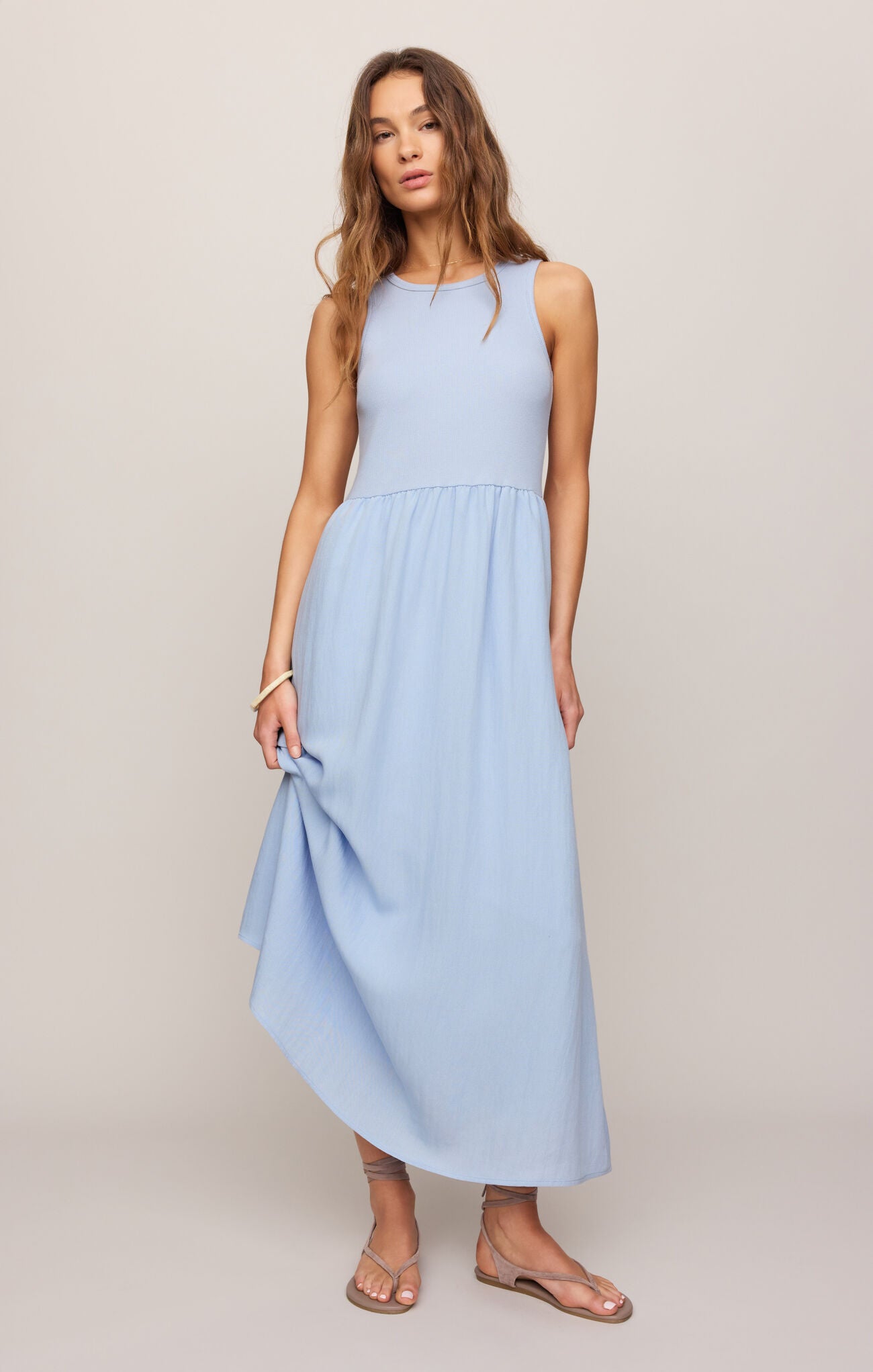 Charlotte Midi Dress in Light Blue