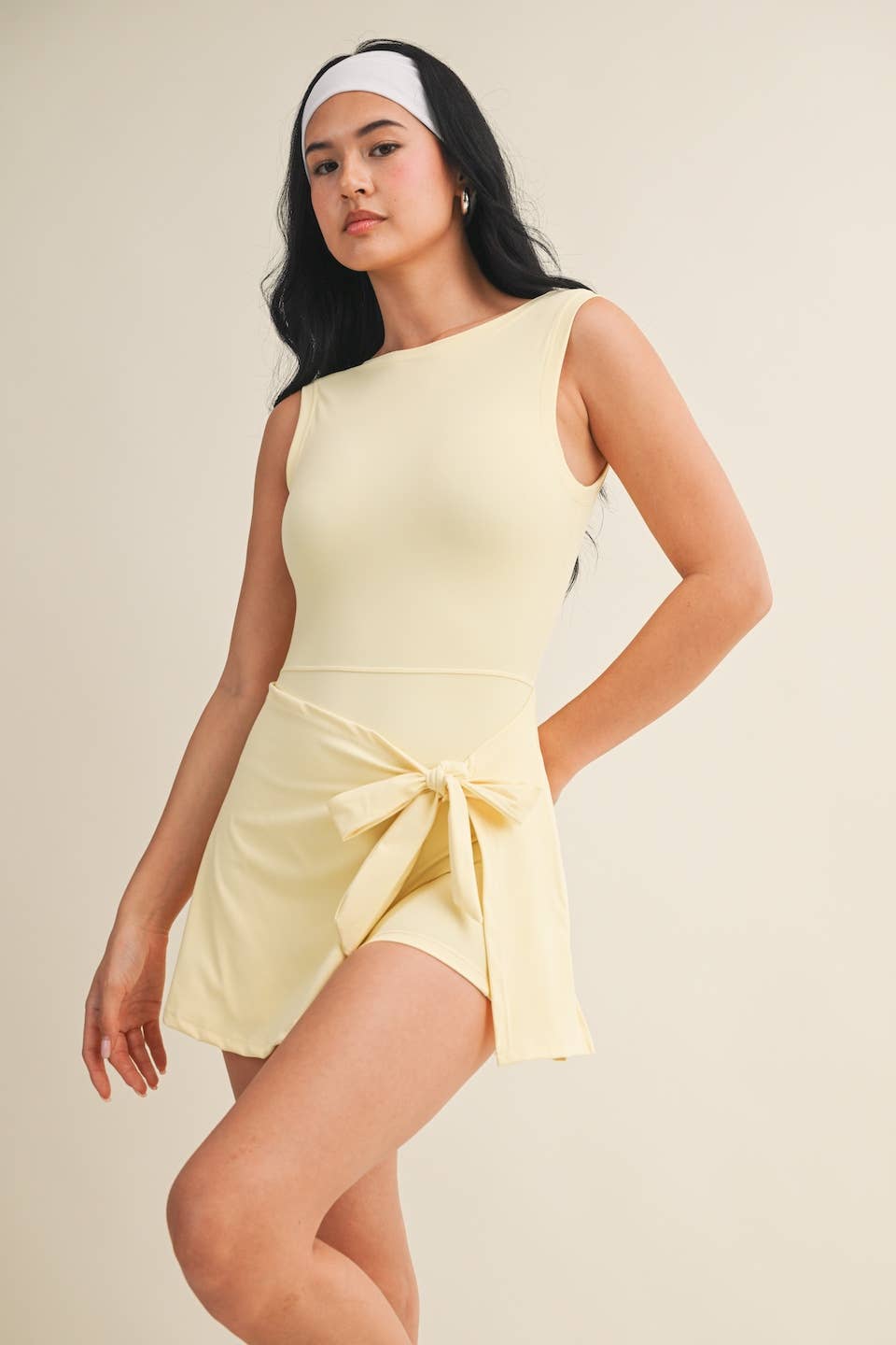Sleeveless Wrap Tie Front Dress in Pink