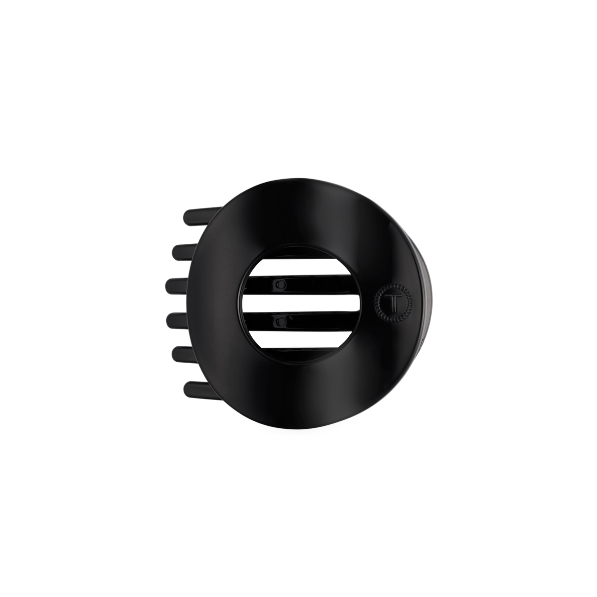 Flat Circle Hair Clip Medium Jet Black