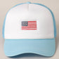 American Flag Trucker Hat in Light Blue