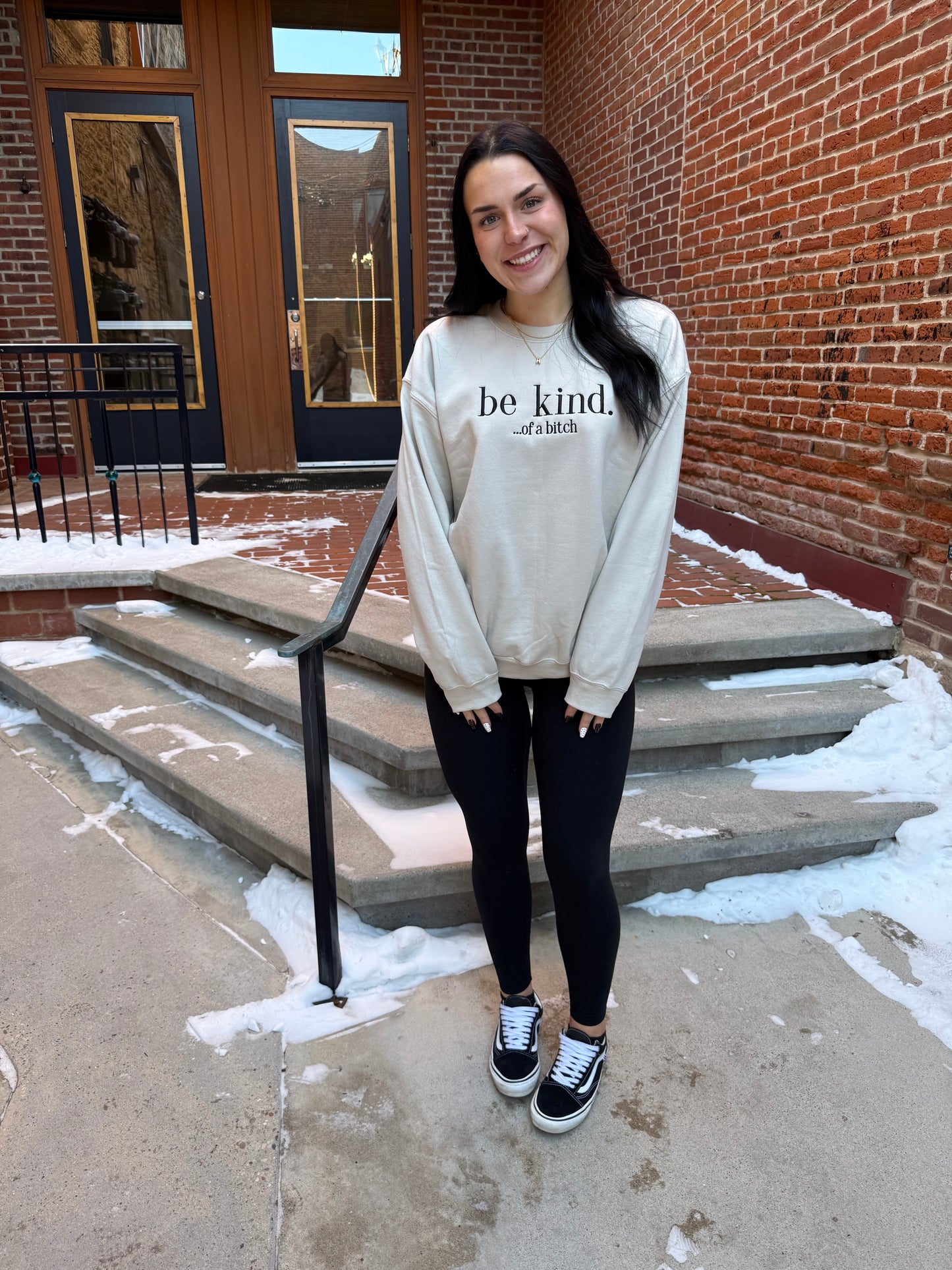 Be Kind... of a Bitch Embroidered Crewneck