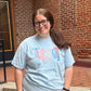 USA Preppy Bow Comfort Colors T Shirt 4th of July in Hydrangea