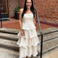 Molly Jacquard Tiered Maxi Dress in Cream
