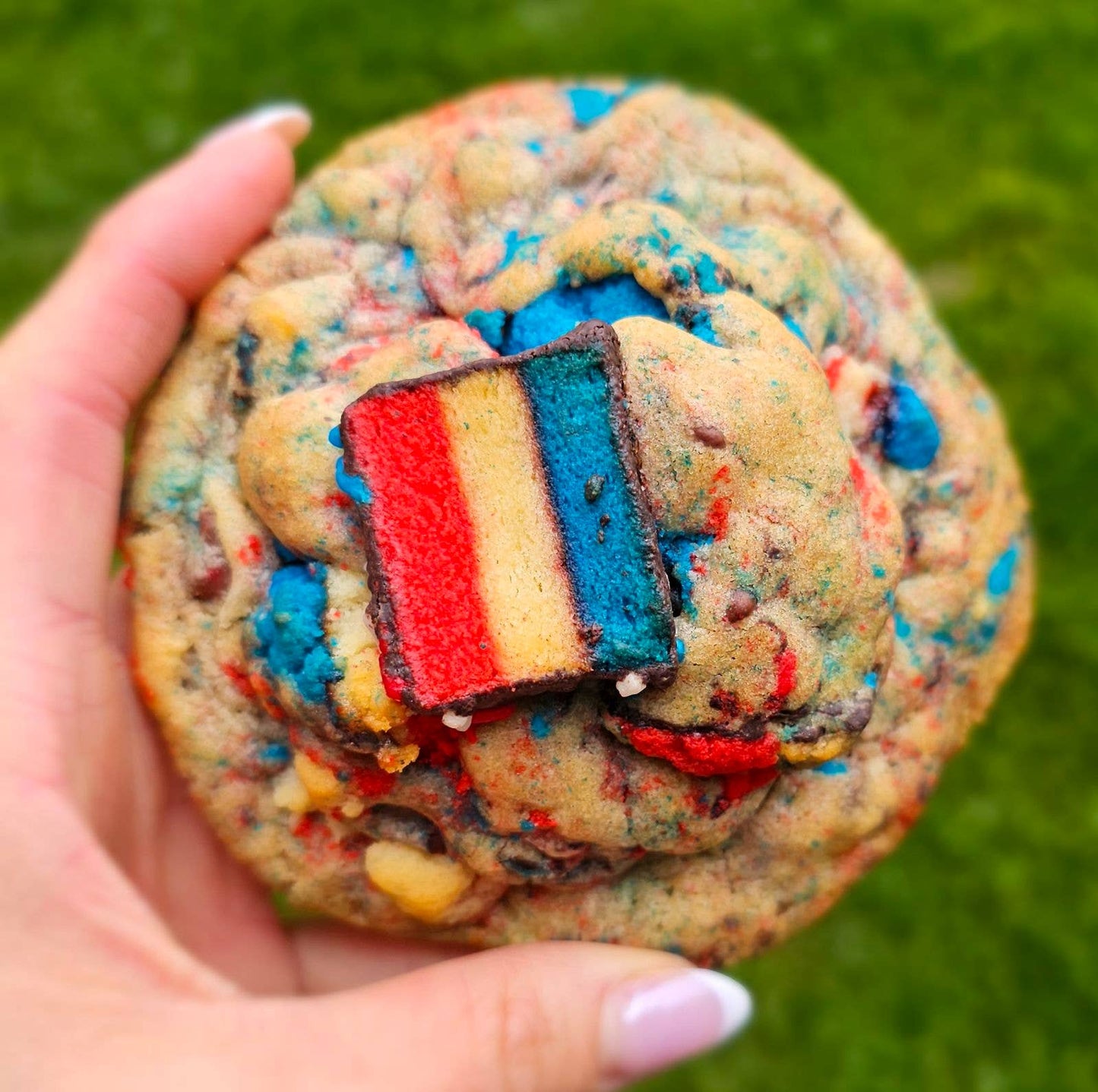 Rainbow Remix Patriotic Giant Cookie