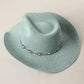 Cowboy Straw Hat With Turquoise Metal Band