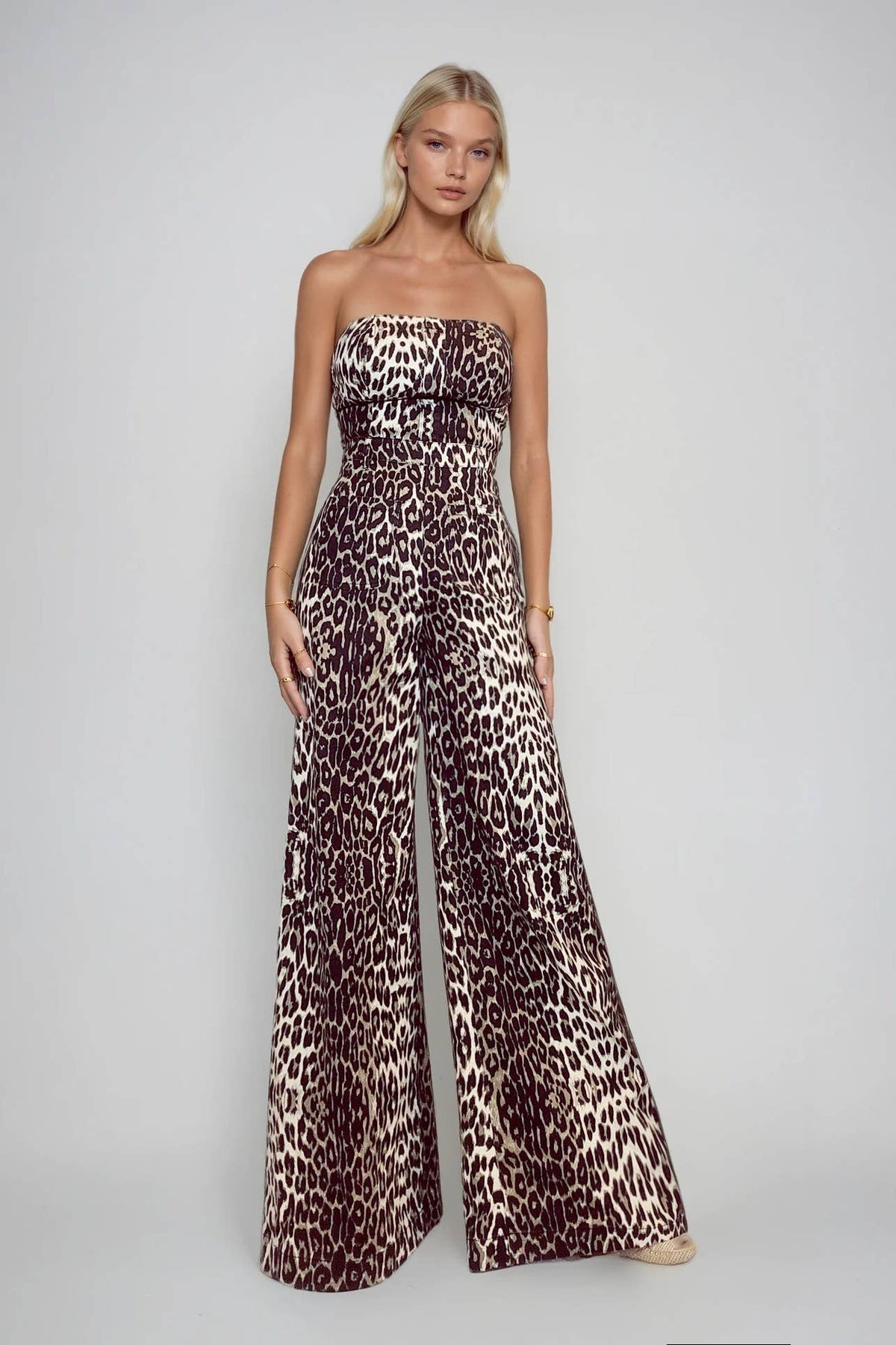 Cassandra Wide Leg Leopard Jumpsuit