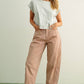 Katya Mini Checkered Barrel Pants in Pink