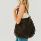 OG Rosalie Rivet Suede Hobo Bag in Black