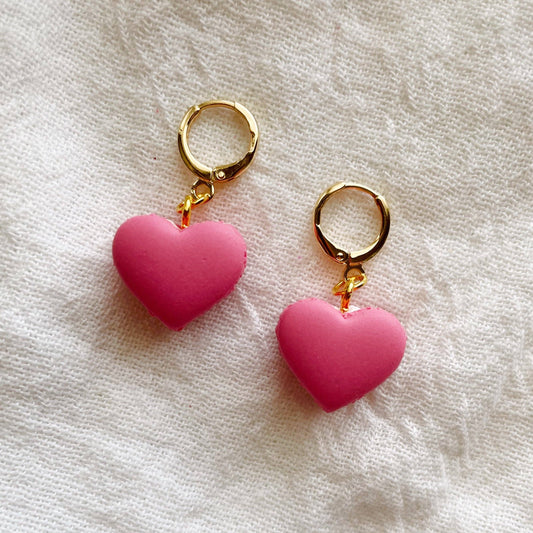Macaron Heart Dangles in Pink