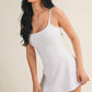 White Polka Dot Print Lace Trim Ruffle Mini Dress