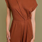 Sara Waist Shirring Jumpsuit in Brown