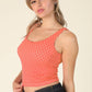 Whitney Polka Dot Edge Crop Top in Terracotta