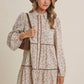 Autumn Bloom Floral Babydoll Mini Dress