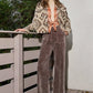 Julie Washed Corduroy Trousers in Eggplant