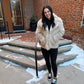 Diana Shaggy Notch Collared Faux Fur Coat