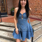 Sierra Western Stitch Sweetheart Denim Minidress