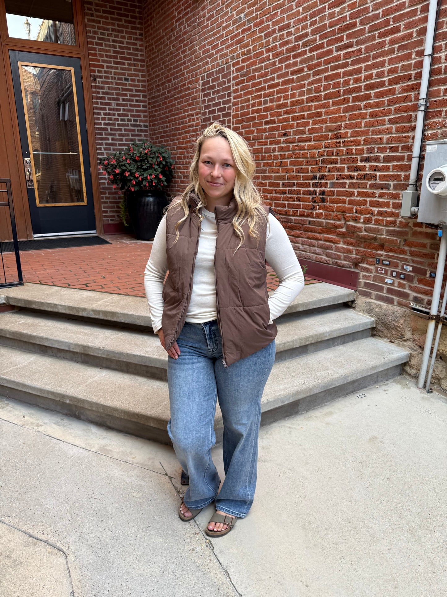 Ava Reversible Vest in Brown
