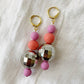 Disco Dangles | Polymer Clay Disco Ball Earrings: Warm