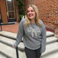 Addyson Bow Crew Sweater in Grey