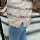 Harper Crewneck Pull Over Sweater Multi Colored Tan