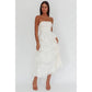 Molly Jacquard Tiered Maxi Dress in Cream
