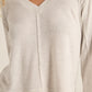 Wilder Cloud V Neck Top in Light Oatmeal