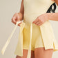 Sleeveless Wrap Tie Front Dress in Lemon