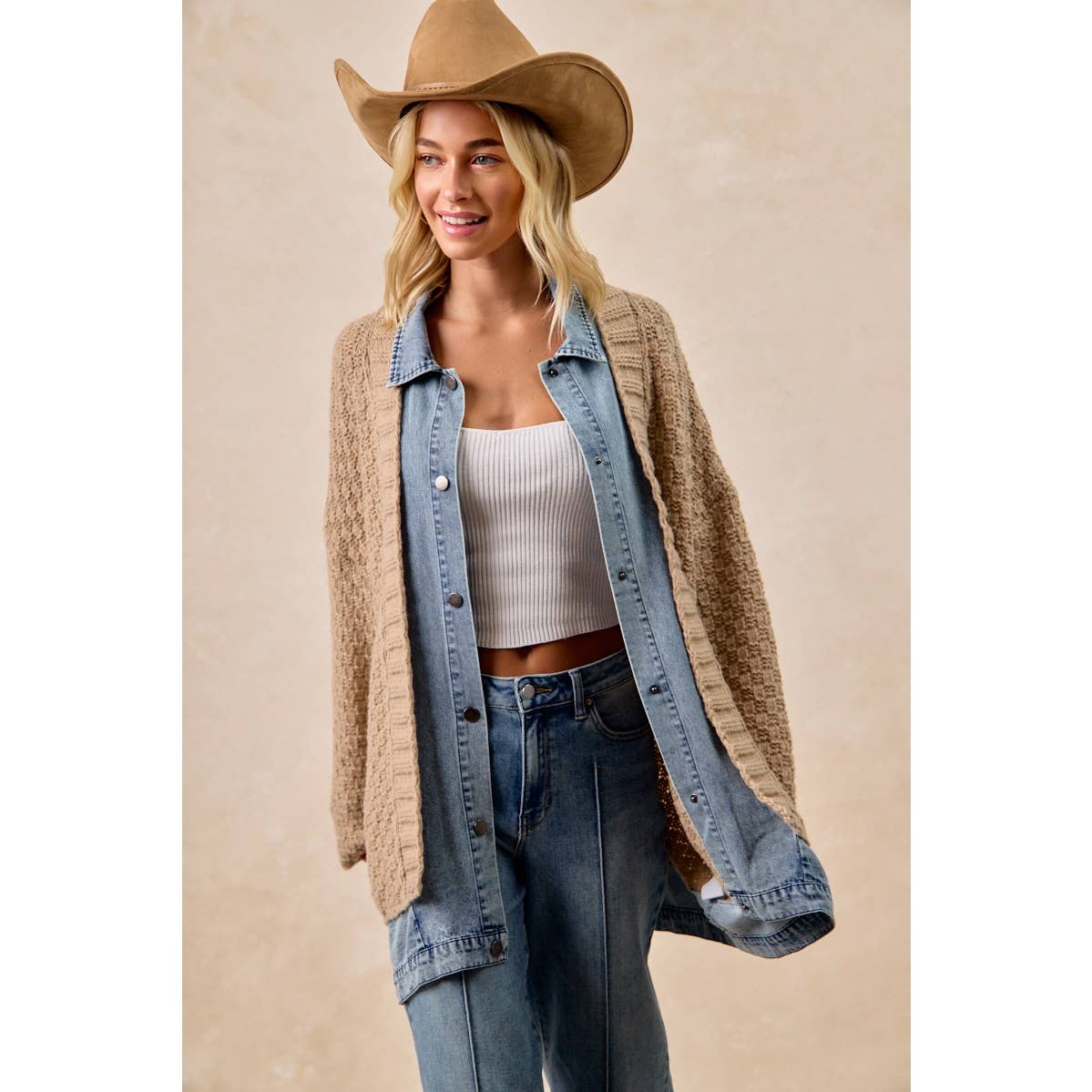 Katelynn Washed Denim Maxi and Match Cadigan