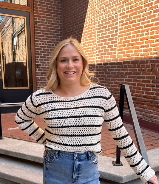 Kit Stripe Crochet Striped Sweater