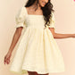 Lexi Flower Balloon Sleeve Mini Dress in Plus Size