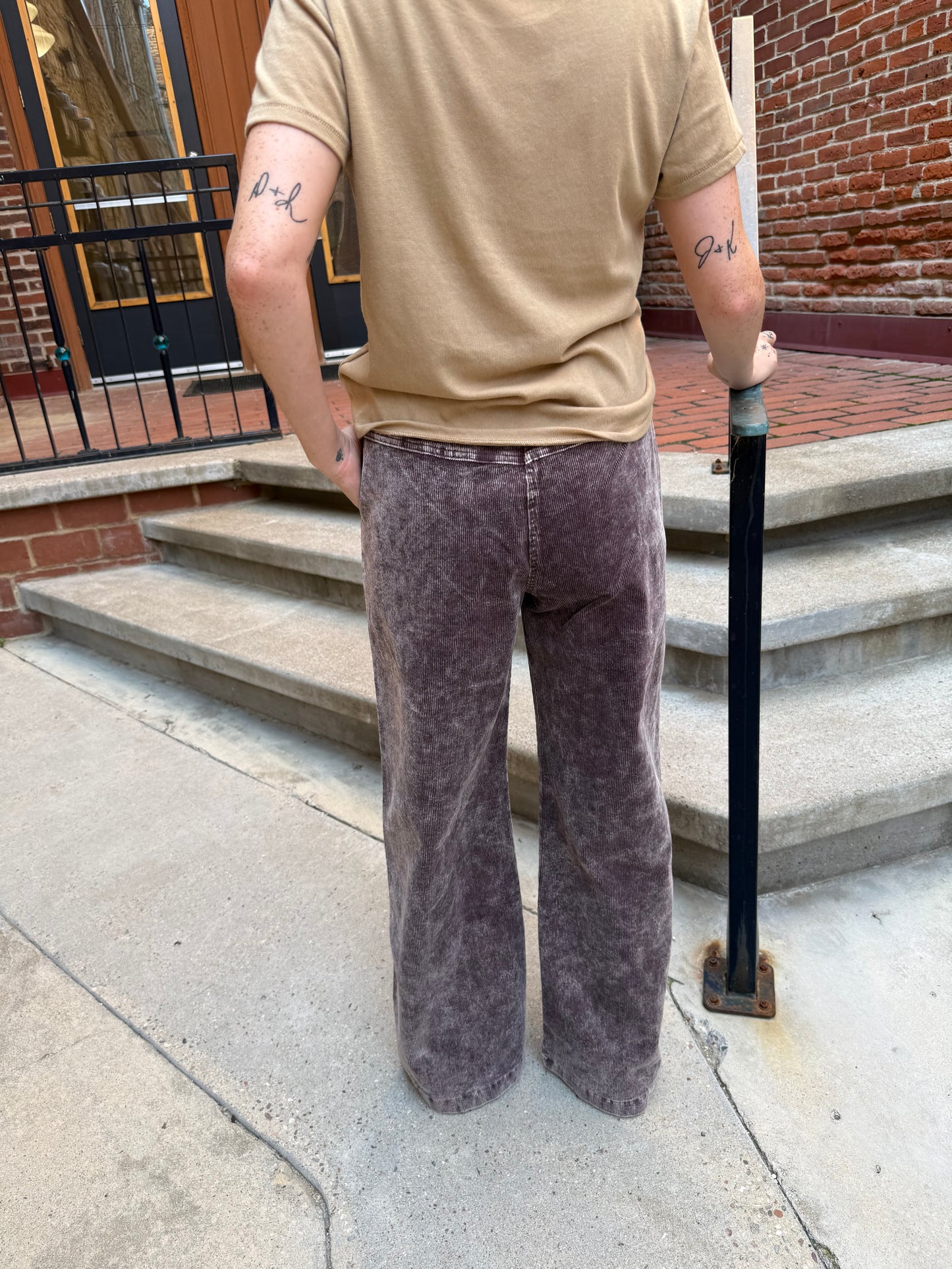 Julie Washed Corduroy Trousers in Eggplant