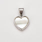 Mother Of Pearl Heart Charm Pendant In Silver