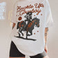 Buckle Up Cowboy Western Graphic Tee In White