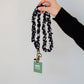 Onyx Floral Lanyard