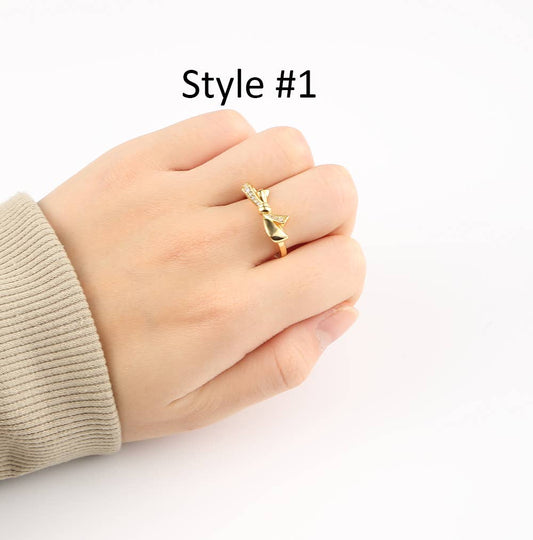 Dainty Knot Bow Tie Ring Gold