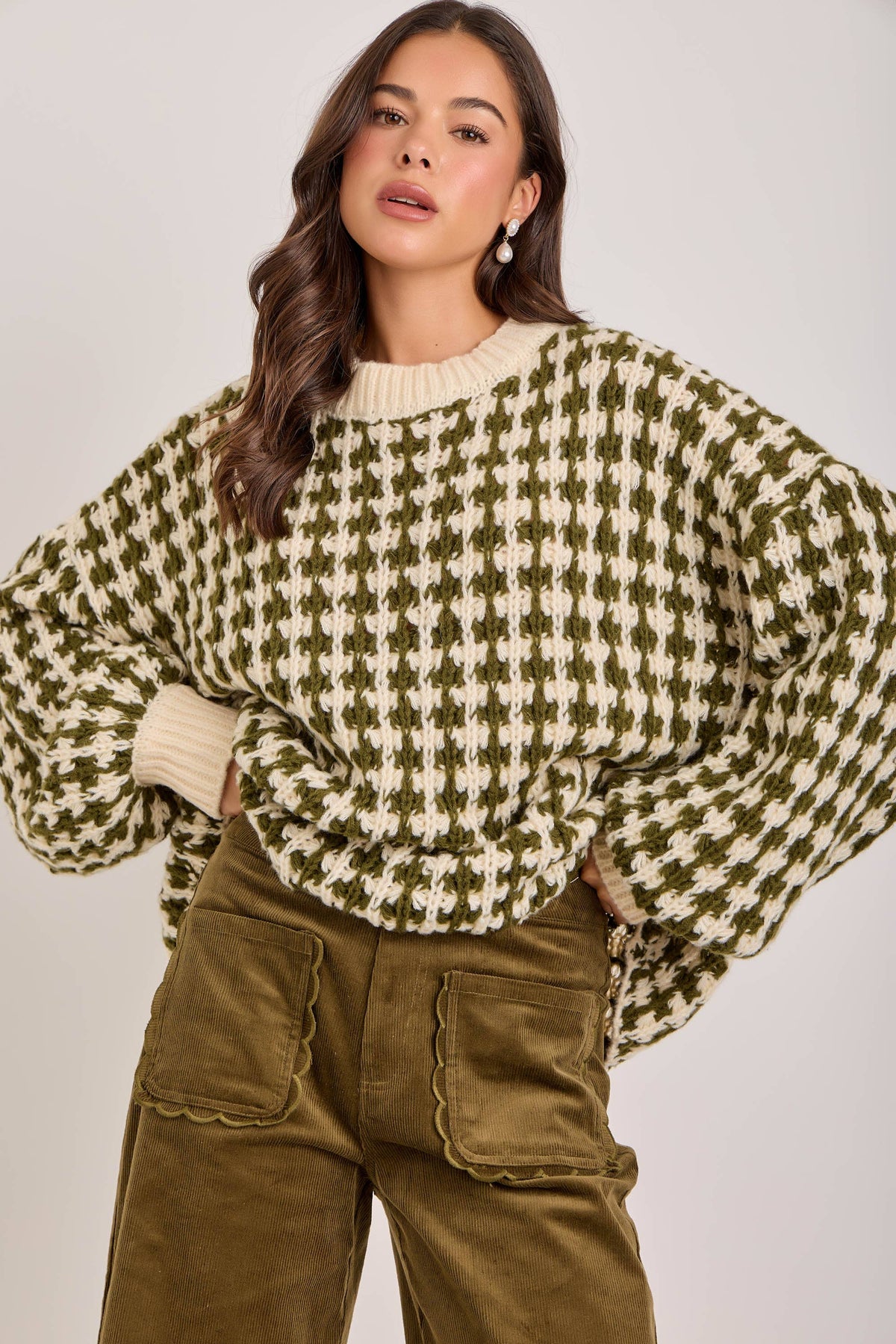 Laura Chunky Textured Sweater in Brown