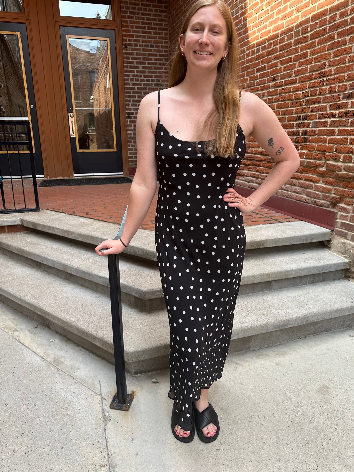 Cecily Polka Dot Dress in Black