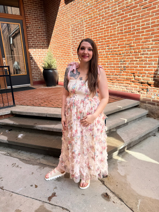 Kari Floral Smocked Midi Dress