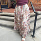 Joni Floral Ruffled Mesh Skirt in Ecru