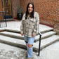 Toni Plaid Tucker Jacket in Crystal Grey
