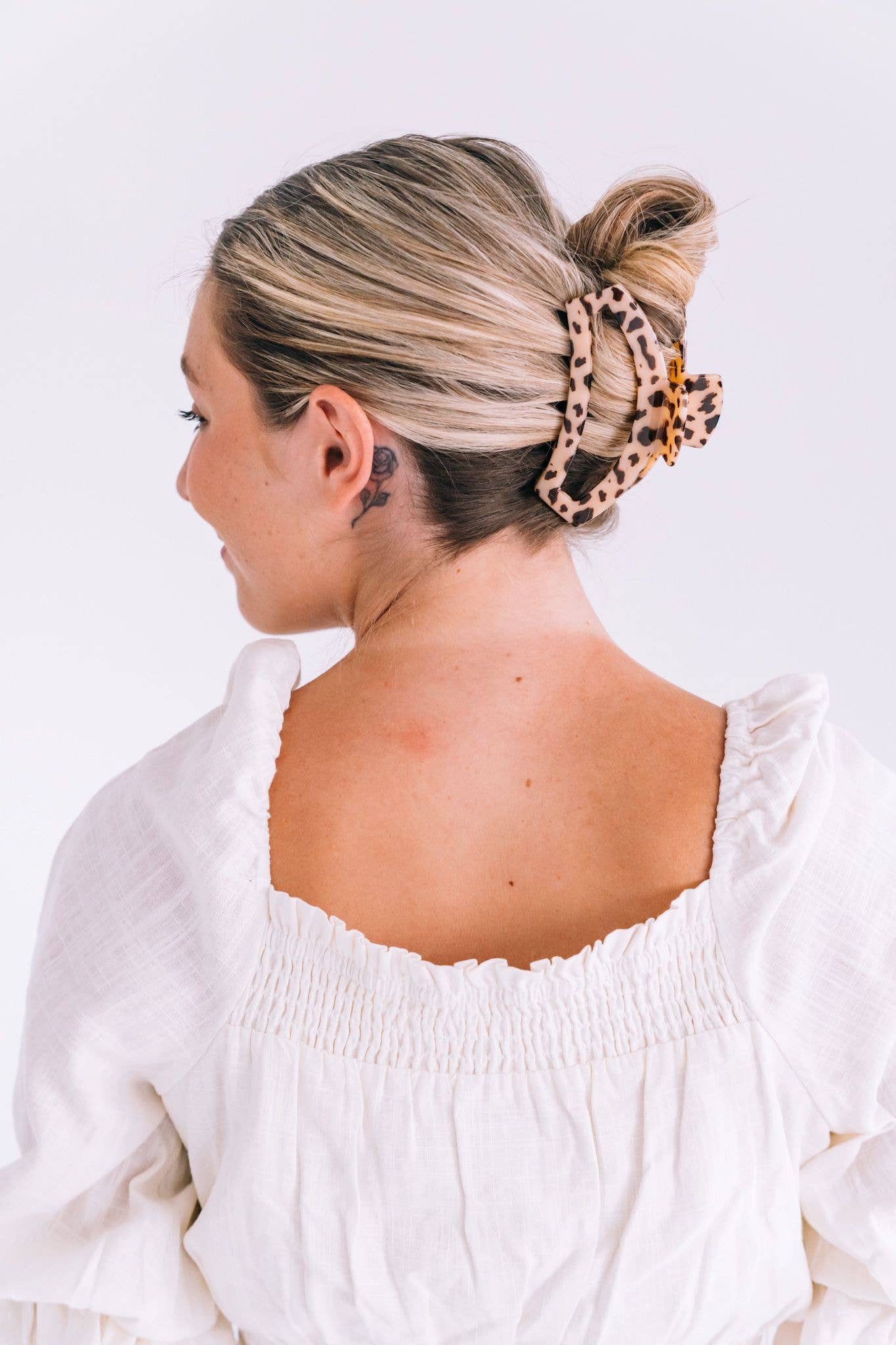 Large  Blonde Tortoise Open Hair Clip