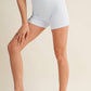 Gingham Print Contrast Binding Biker Shorts in Blue Gingham